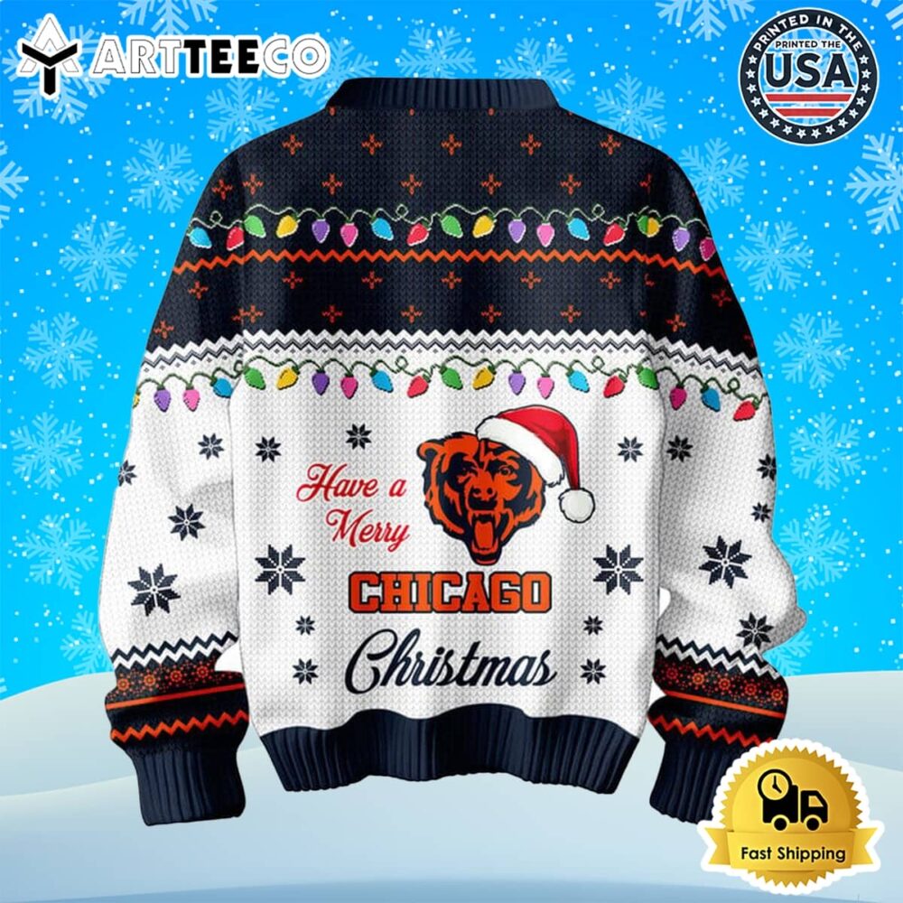 Chicago Bears Family Have A Merry Christmas 2024 Ugly Sweater 3