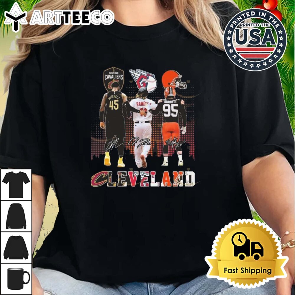 Cleveland Cavaliers x Cleveland Guardians x Cleveland Browns Signatures 2024 Retro T Shirt 2