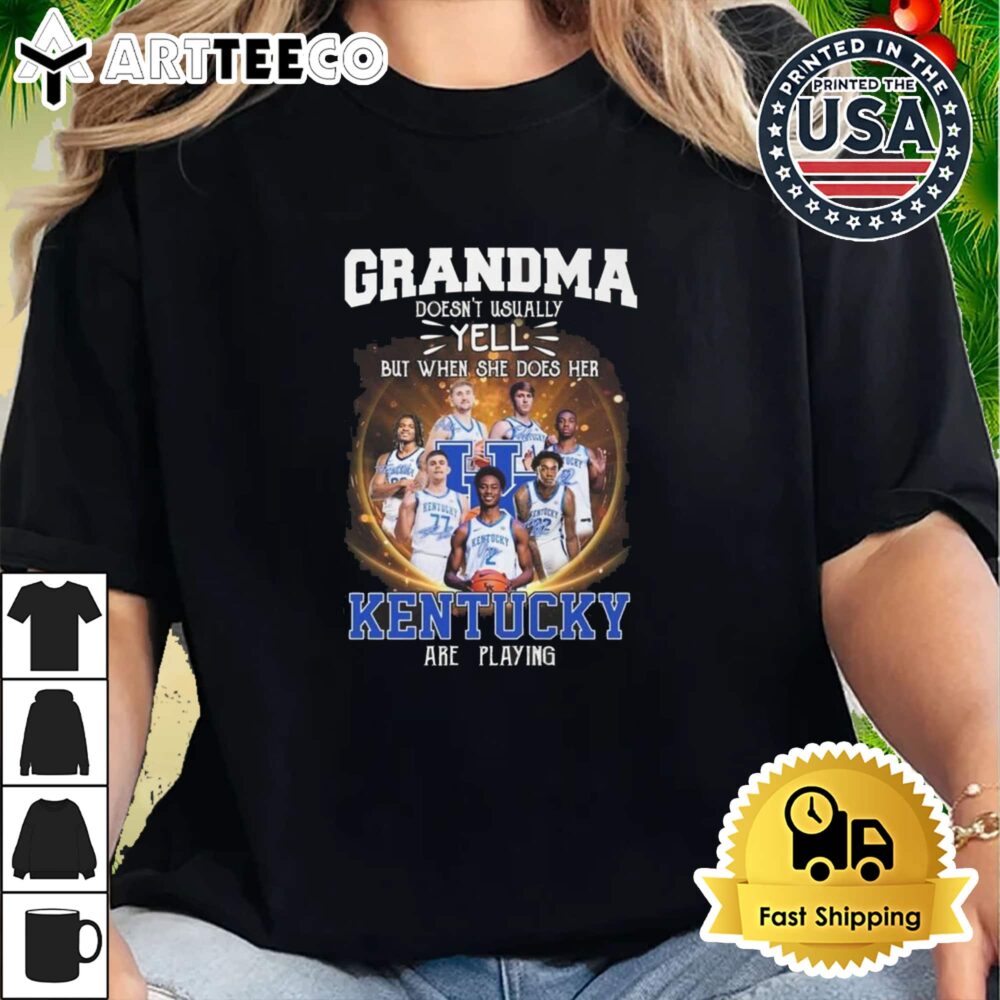 Grandma Doesn't Usually Yell But When She Does Her Kentucky Wildcats Are Playing 2024 Retro T Shirt 2