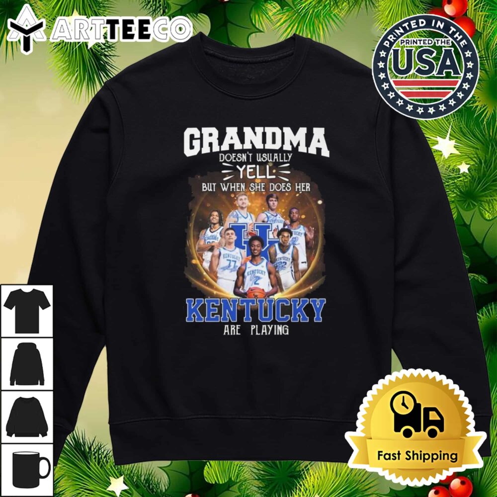 Grandma Doesn't Usually Yell But When She Does Her Kentucky Wildcats Are Playing 2024 Retro T Shirt 4