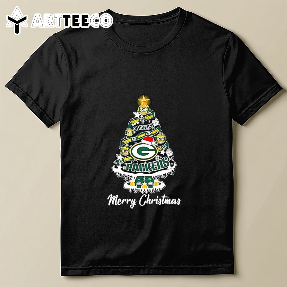 Green Bay Packers Tree Merry Christmas 2024 T Shirt