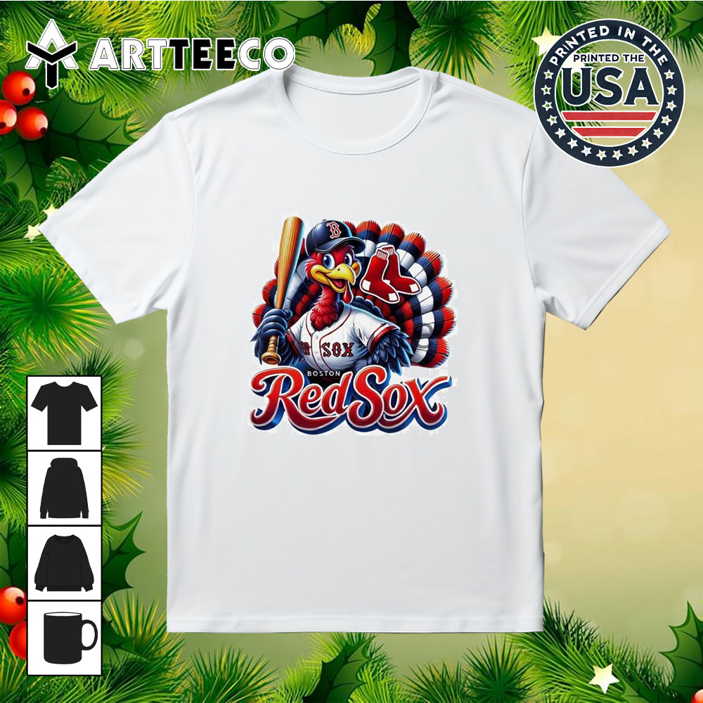 Happy Thanksgiving Boston Red Sox Baseball Turkey 2024 Shirt 1