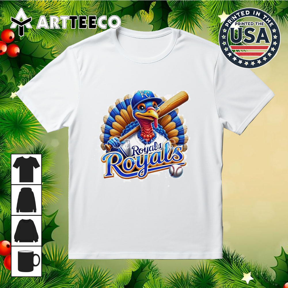 Happy Thanksgiving Kansas City Royals Baseball Turkey 2024 Shirt 1