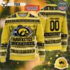 Iowa Hawkeyes Logo Team Football Custom Name And Number Christmas Ugly Sweater