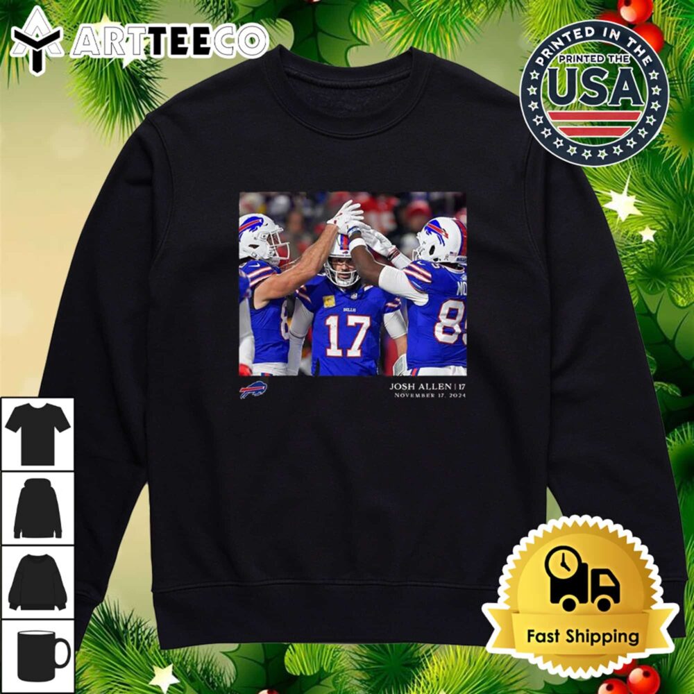 Josh Allen Buffalo Bills NFL Flash Features Week 11 T Shirt 4