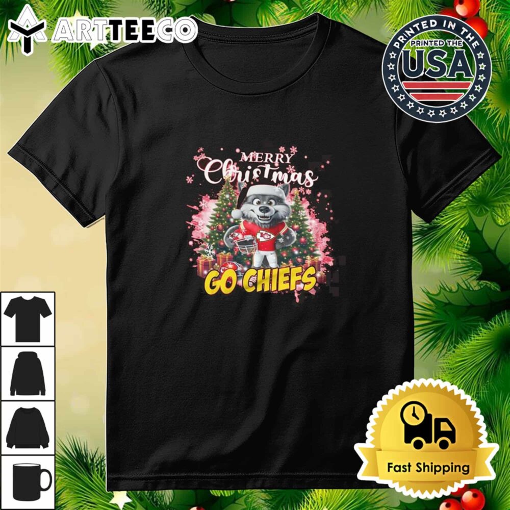 Kansas City Chiefs Merry Christmas 2024 Go Chiefs Mascot T Shirt 3