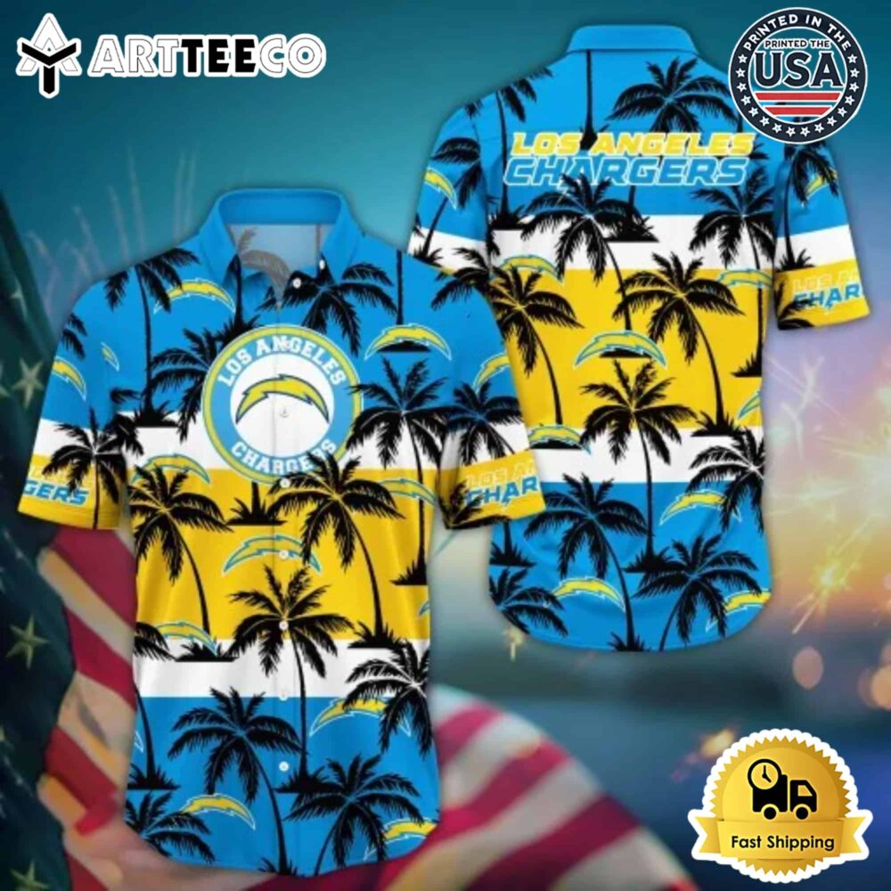 Los Angeles Chargers Hawaiian Shirt Summer Tropical Style 2