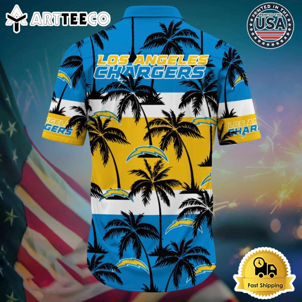 Los Angeles Chargers Hawaiian Shirt Summer Tropical Style 4