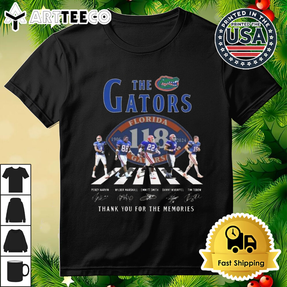 NCAA Florida Gators 118th 1906 2024 Thank You For The Memories Walking Signatures Shirt 3