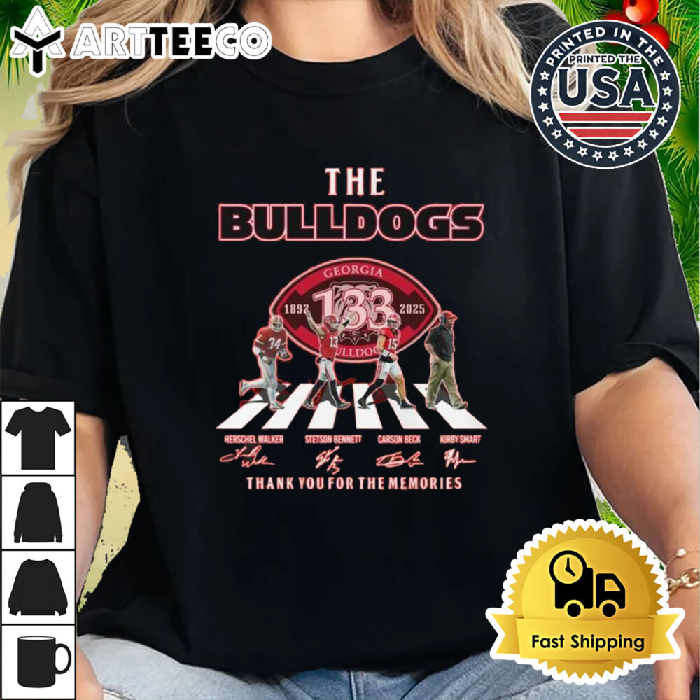 NCAA Georgia Bulldogs 133rd 1892 2025 Thank You For The Memories Walking Signatures Shirt 2