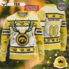 NCAA Iowa Hawkeyes Special Reindeer Light Custom Name And Number Ugly Christmas Sweater