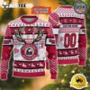 NCAA Northern Illinois Huskies Special Reindeer Light Custom Name And Number Ugly Christmas Sweater