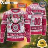 NCAA Ohio State Buckeyes Special Reindeer Light Custom Name And Number Ugly Christmas Sweater