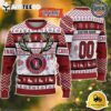 NCAA Stanford Cardinal Special Reindeer Light Custom Name And Number Ugly Christmas Sweater