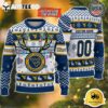 NCAA West Virginia Mountaineers Special Reindeer Light Custom Name And Number Ugly Christmas Sweater