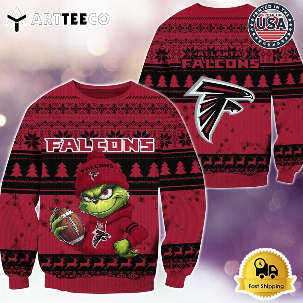 NFL Atlanta Falcons Grinch Football Limited Edition Ugly Christmas Sweater