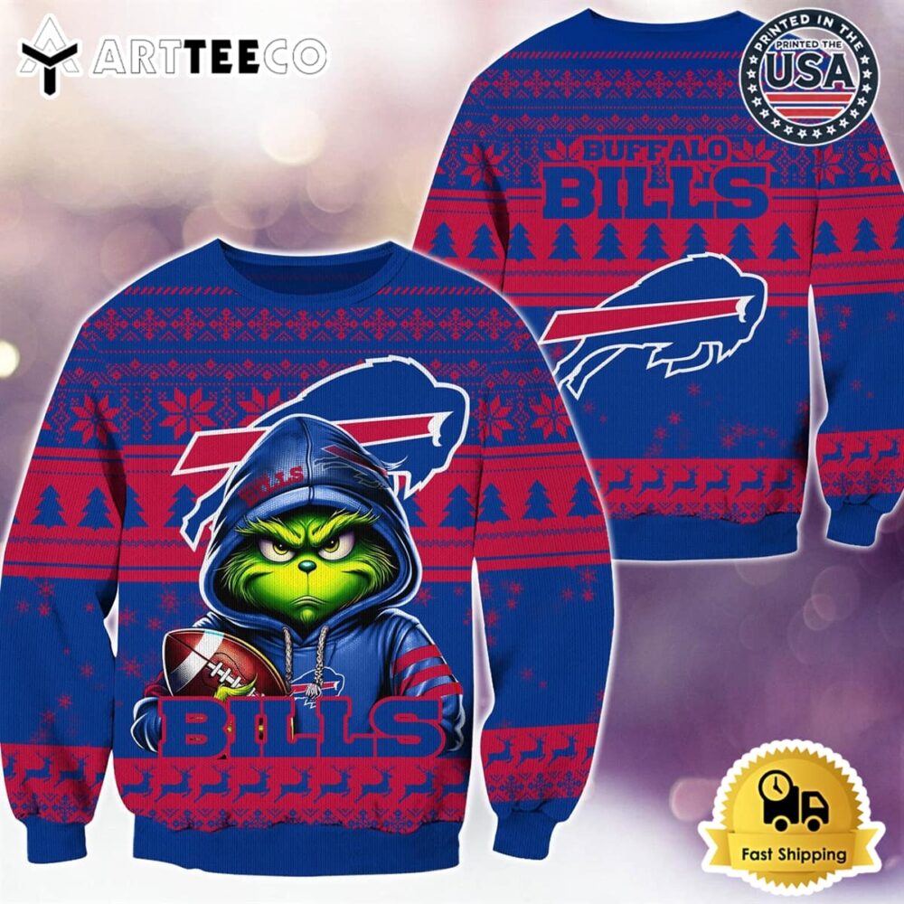 NFL Buffalo Bills Christmas x Grinch Ugly Christmas Sweater