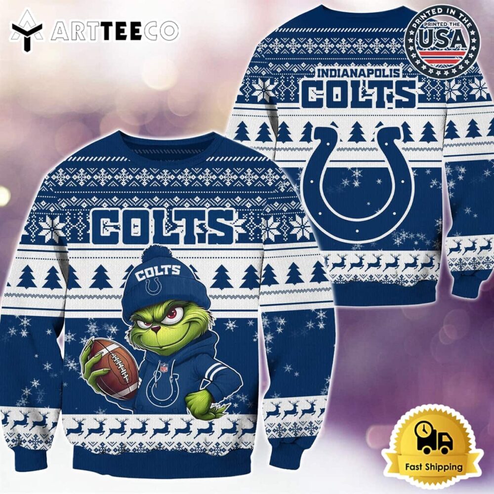 NFL Indianapolis Colts Grinch Football Limited Edition Ugly Christmas Sweater