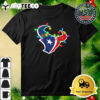 NFL Merry Christmas Houston Texans Lights 2024 Logo T Shirt 3