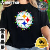 NFL Merry Christmas Pittsburgh Steelers Lights 2024 Logo T Shirt 2