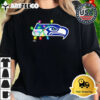 NFL Merry Christmas Seattle Seahawks Lights 2024 Logo T Shirt 2