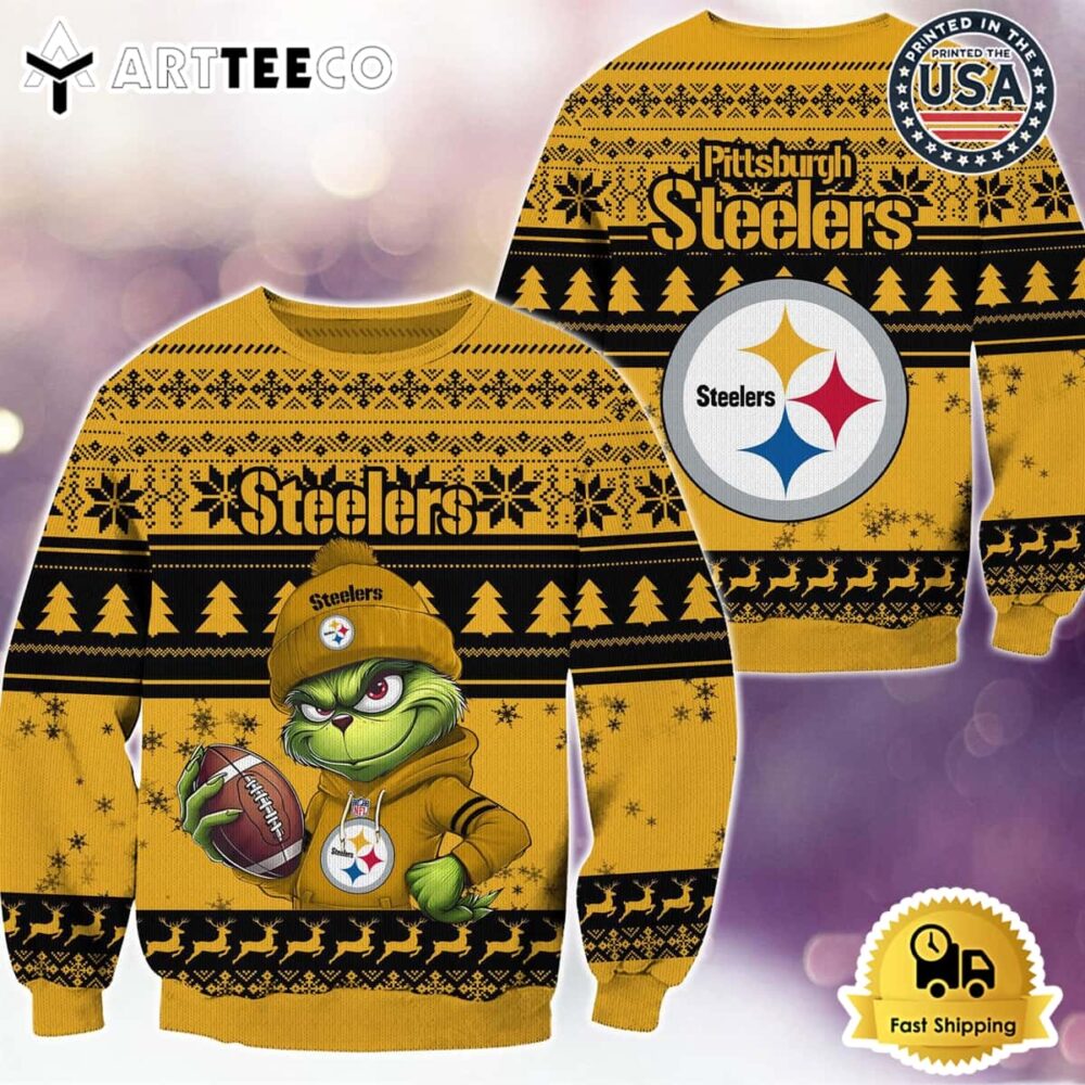 NFL Pittsburgh Steelers Grinch Football Limited Edition Ugly Christmas Sweater