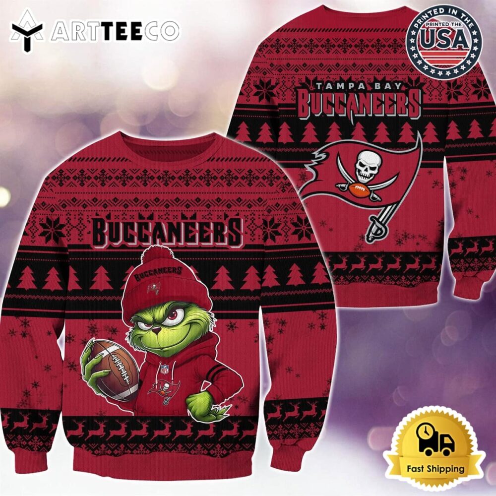 NFL Tampa Bay Buccaneers Grinch Football Limited Edition Ugly Christmas Sweater