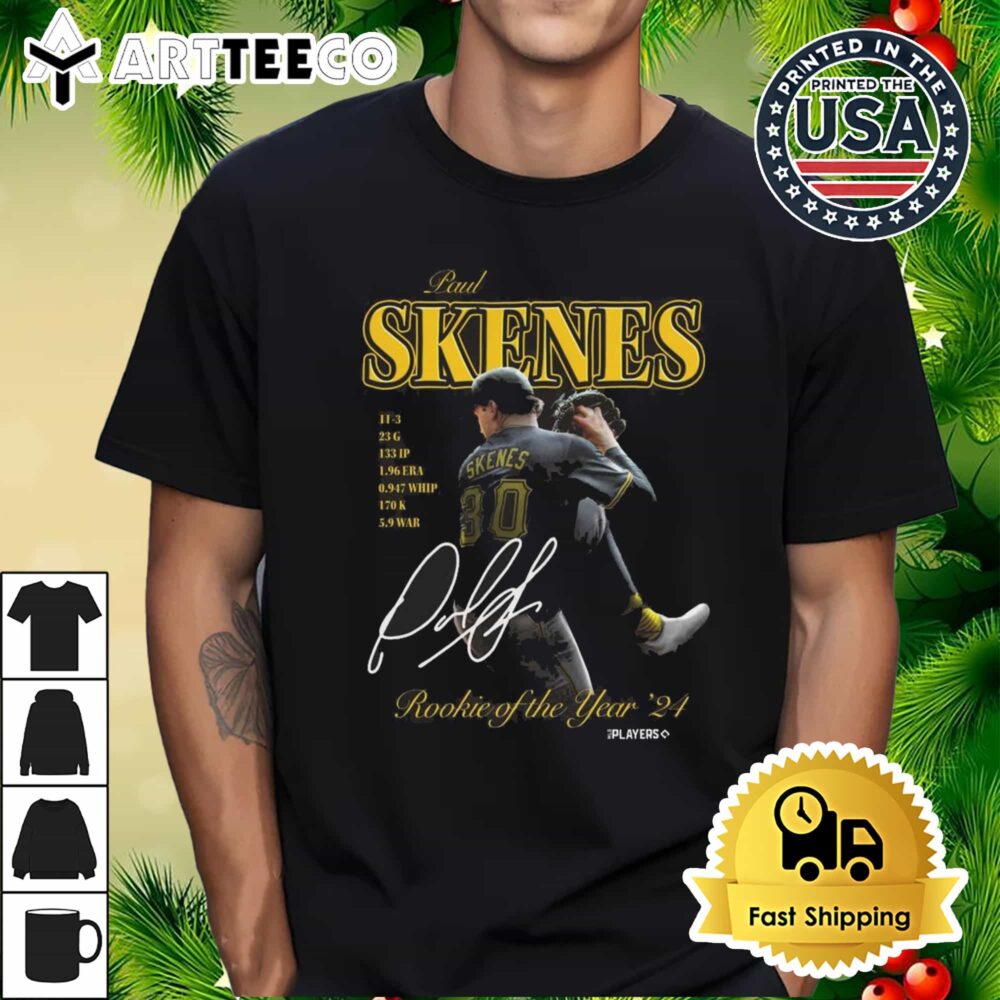 Paul Skenes Roy 2024 Rookie Of The Year '24 Signature Retro T Shirt 1