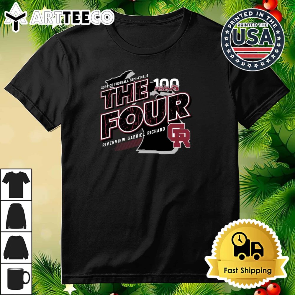 Riverview Gabriel Richard MHSAA 2024 D8 Football Semi Finals The Four Retro T Shirt 3