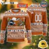 Texas Longhorns Logo Team Football Custom Name And Number Christmas Ugly Sweater