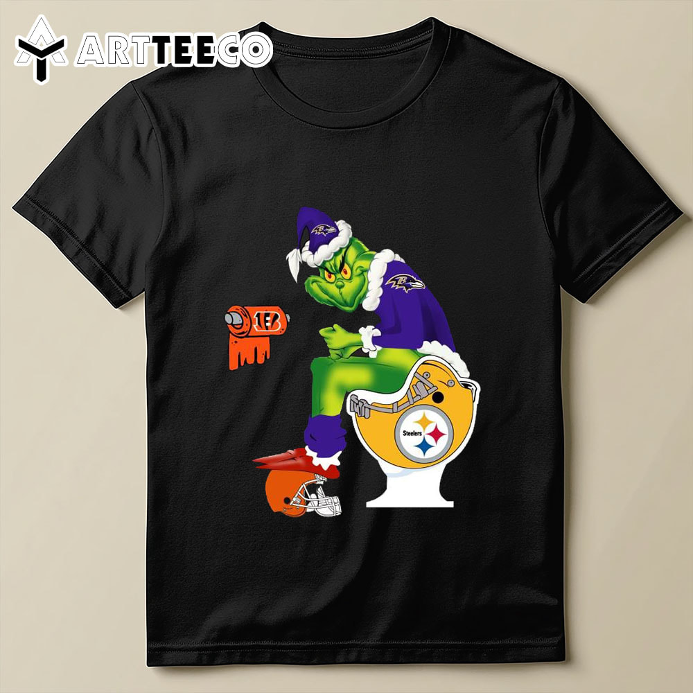 The Grinch Baltimore Ravens Toilet Paper Cincinnati Bengals Christmas 2024 T Shirt