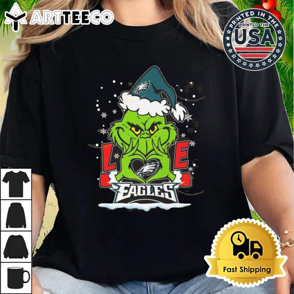 The Grinch Love Philadelphia Eagles T Shirt 2