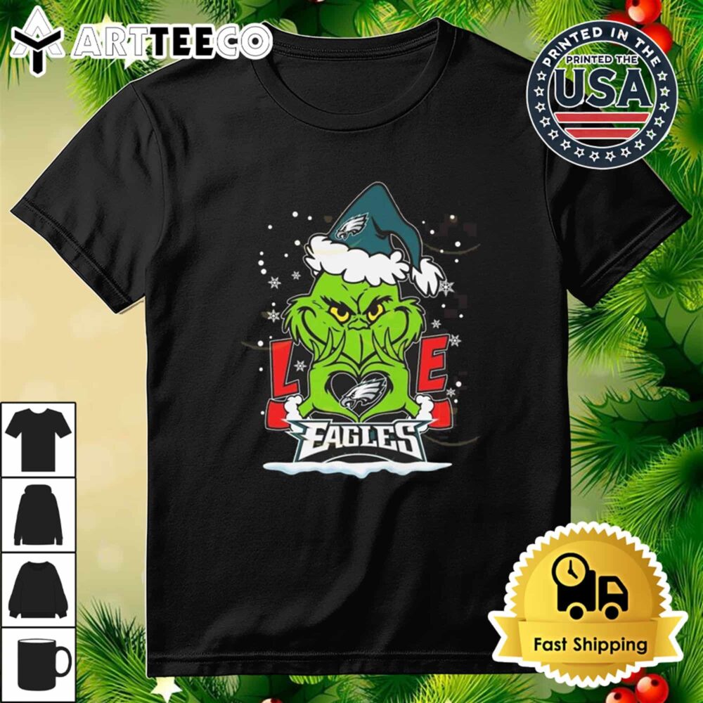 The Grinch Love Philadelphia Eagles T Shirt 3