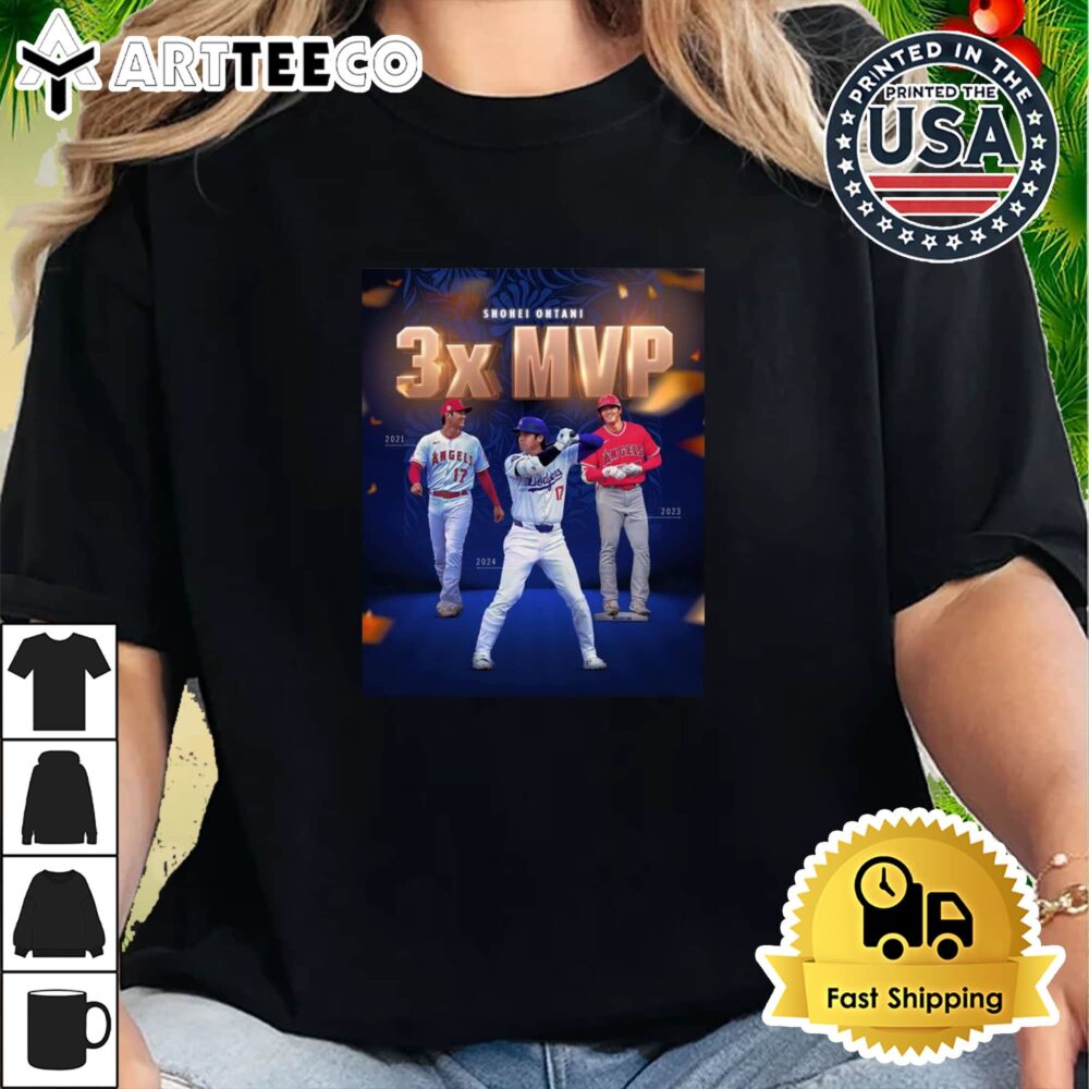 The Legend Of Shohei Ohtani 3X MVP 2021 2023 2024 Retro T Shirt 2