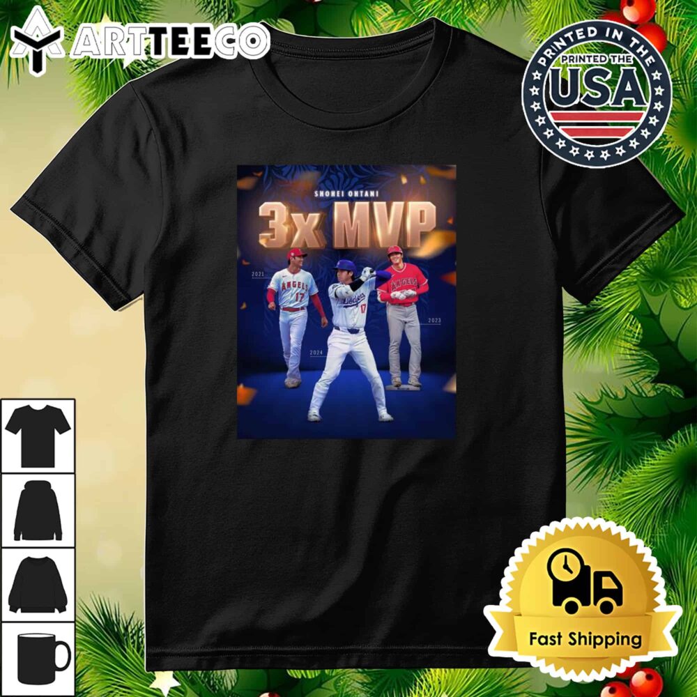 The Legend Of Shohei Ohtani 3X MVP 2021 2023 2024 Retro T Shirt 3