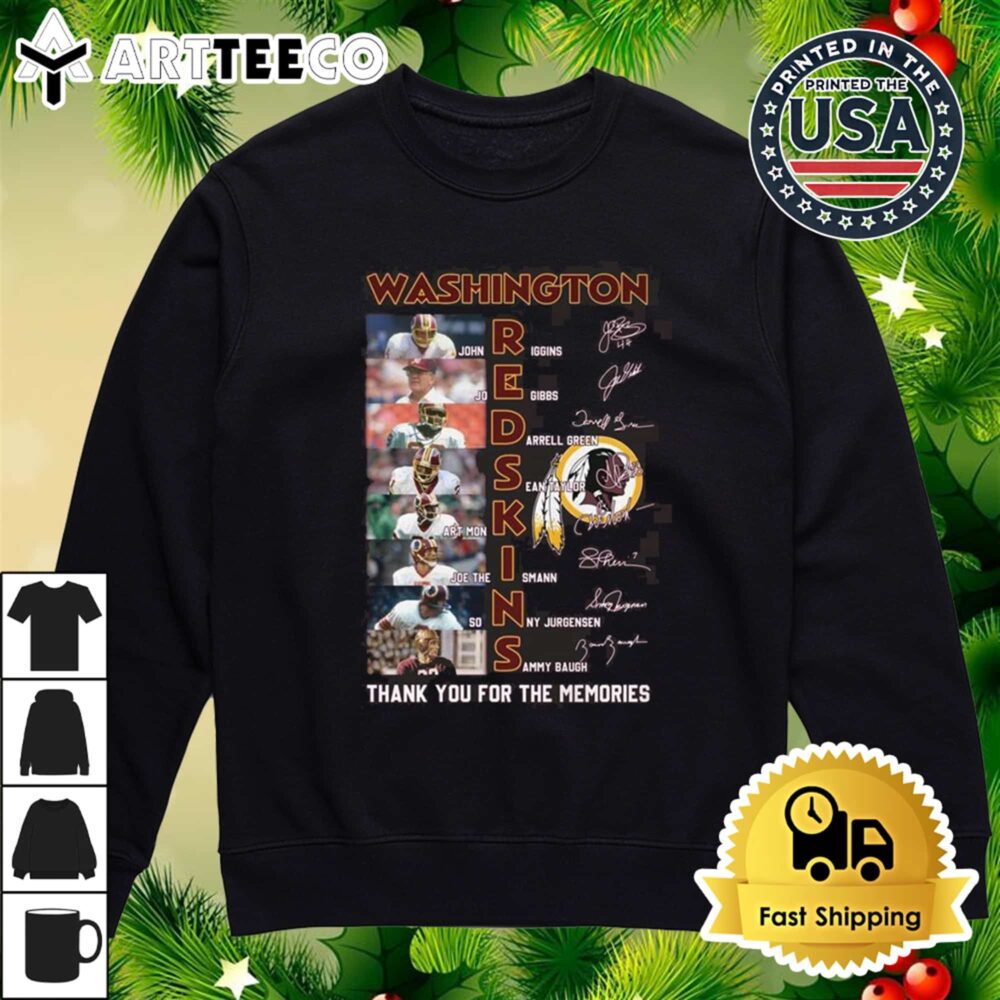 Washington Redskins Thank You For The Memories Signatures T Shirt 4